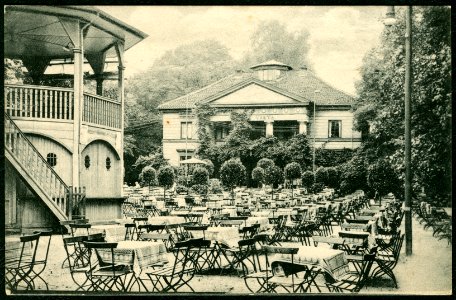 Karl F. Wunder PC 1168 Städtische Gartenwirtschaft „Bella-Vista“ Hannover Inh. Aug. Seeger Fernspr. N 1677 Bildseite 1824 Laves klassizistische Villa Minister Caspar David von Schulte, Rotunde f. Musikkapelle