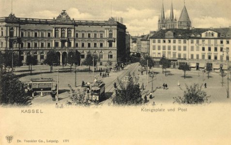 Kassel, Hessen - Königsplatz und Post (Zeno Ansichtskarten)