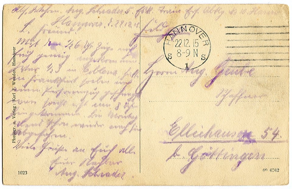 Karl F. Wunder PC 1023 Hannover Leineblick Back Side