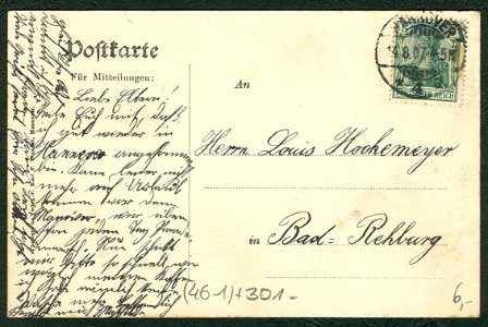 Karl F. Wunder PC 0981 Hannover. Georgstraße. Adressseite