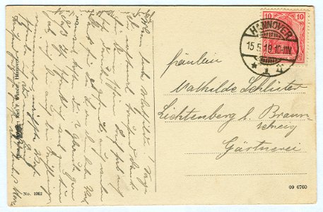 Karl F. Wunder PC 1061 Hannover Alte Celler Heerstrasse. Back Side