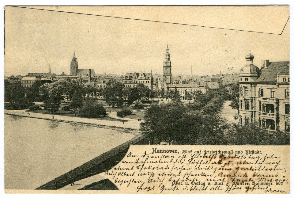 Karl F. Wunder PC 0507 Hannover, Blick auf Friedrichswall und die Altstadt