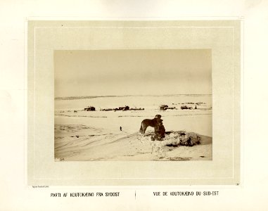 Kautokeino sett fra sydøst med bebyggelse - Norsk folkemuseum - NF.15006-014