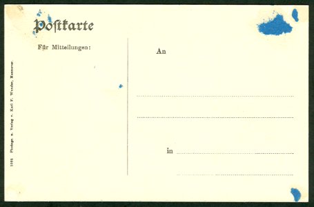 Karl F. Wunder PC 1001 Hannover. Schmiedestraße. Adressseite