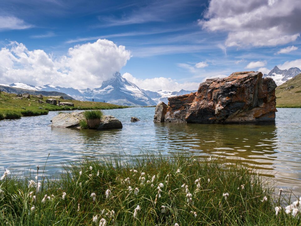 Mountain landscape switzerland the stellisee
