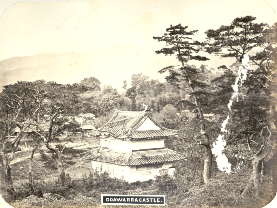 KITLV - 83049 - Garden with temples at the castle at Odawara in Japan - before 1880
