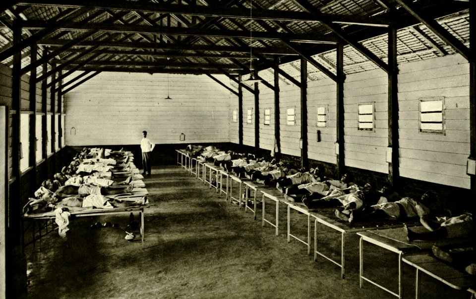 KITLV - 78292 - Kleingrothe, C.J. - Medan - Ward of the hospital for coolies of the Amsterdam Deli Company at Padang Bulan near Medan, Sumatra - circa 1900