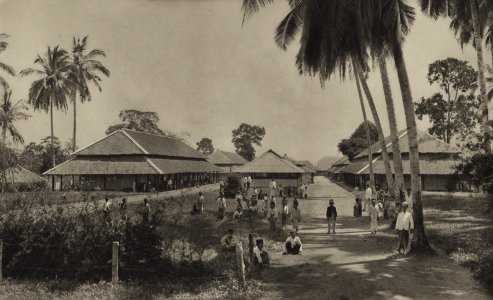 KITLV - 88286 - Kleingrothe, C.J. - Medan - Dwellings of Javanese personnel at the Bekalla company of the Deli Company in Deli - 1905