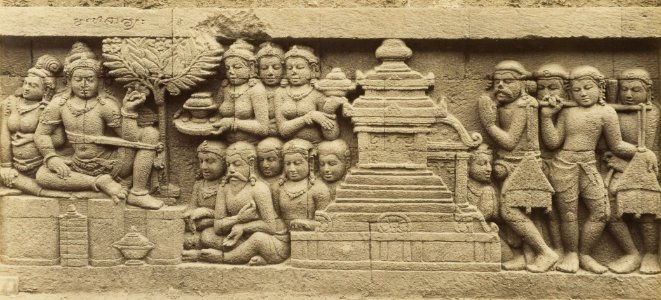 KITLV 40087 - Kassian Céphas - Relief of the hidden base of Borobudur - 1890-1891