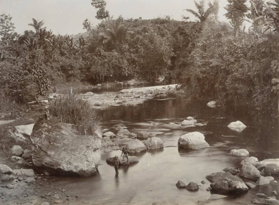 KITLV - 86772 - Stafhell & Kleingrothe - Medan-Deli - River, probably in Deli - circa 1900
