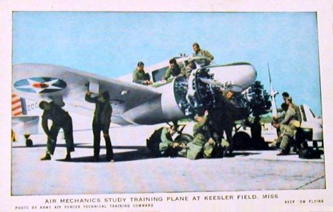 Keesler Field - Air Mechanics Study Training Plane