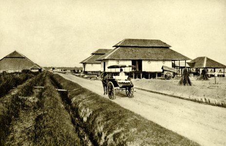 KITLV - 78312 - Kleingrothe, C.J. - Medan - Houses for Chinese coolies on a tobacco plantation of the Amsterdam Deli Company at Padang Bulan near Medan, Sumatra - circa 1900