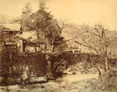 KITLV - 89889 - Beato, Felice - Bridge over a river in Nagasaki in Japan - presumably 1863-1865