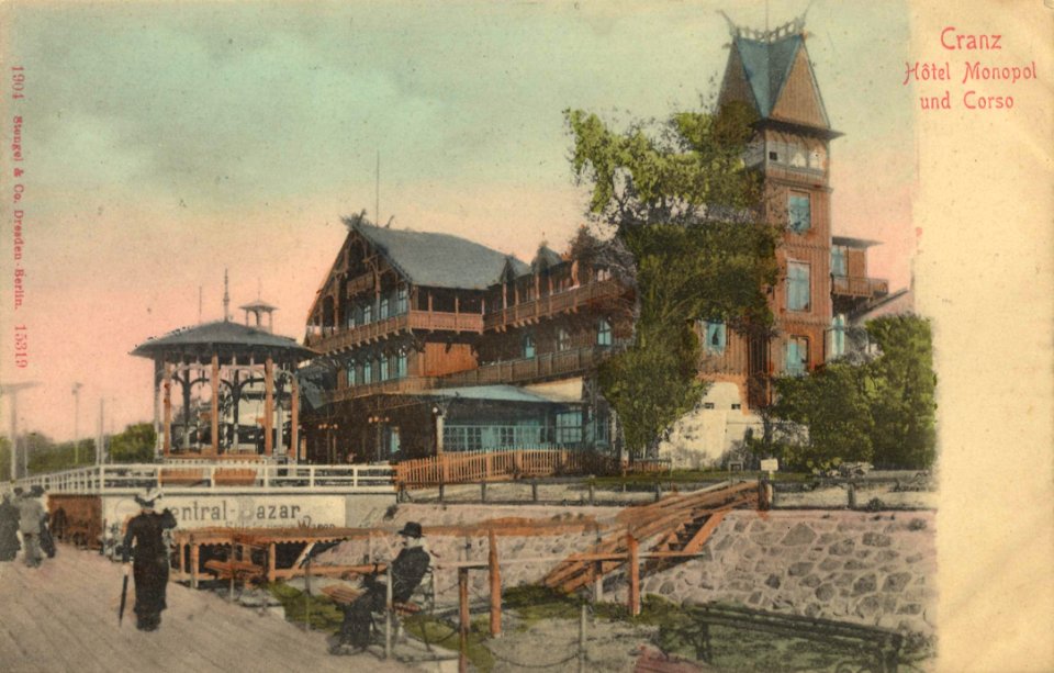Kranz, Ostpreußen - Hotel Monopol und Korso (Zeno Ansichtskarten)