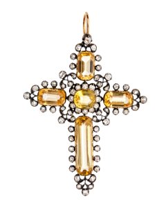 Kors av topaser och briljanter med guld och silver, 1800-tal - Hallwylska museet - 110390 photo