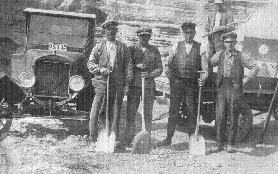 Kraftverksbygge i Ätrafors 1916