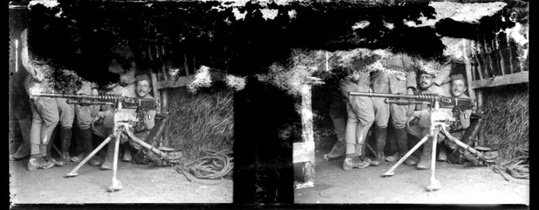La Cheppe. Mitrailleuse Hotchkiss - Fonds Berthelé - 49Fi773