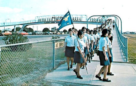 Lackland Air Force Base - WAFs Marching Over Bridge