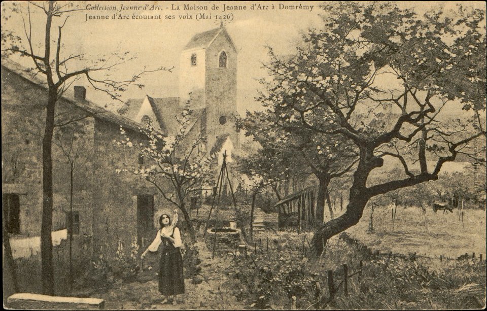 La Maison de Jeanne d'Arc à Domrémy, Jeanne d'Arc écoutant ses voix (Mai 1426) CP 5512 PR
