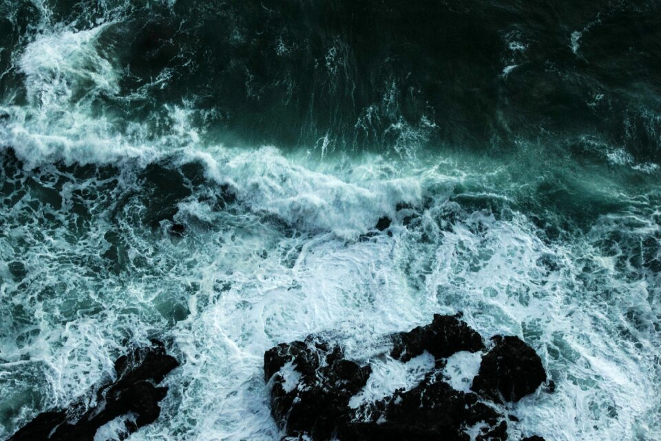 Waves nature rocks