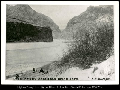 Lees Ferry Colorado River 1870, C.R. Savage photo