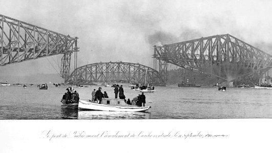 Le pont de Quebec avant l ecroulement de l arche centrale le 11 septembre 1916