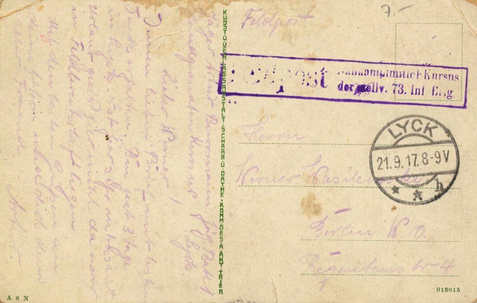Lyck, Ostpreußen - Kgl. Lehrerseminar (back) (Zeno Ansichtskarten)