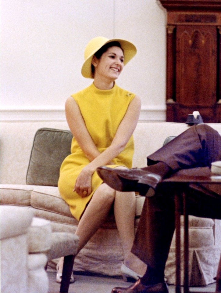 Lynda Bird Johnson in the Oval Office