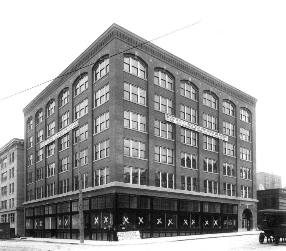 Manufacturers Exchange Building, 419 S Occidental Ave at S King St, Seattle, 1907 (CURTIS 2095)