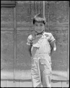 Manzanar Relocation Center, Manzanar, California. An evacuee orphan, one of 65 now housed in the Ch . . . - NARA - 538188