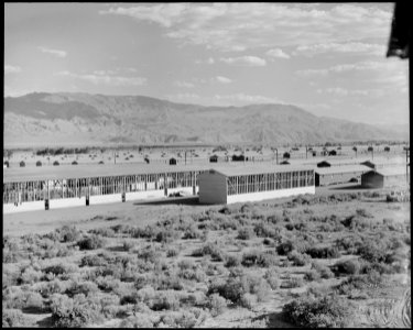 Manzanar Relocation Center, Manzanar, California. A view of the Manzanar Relocation three months af . . . - NARA - 538097 photo