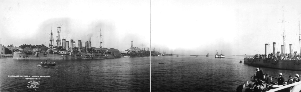 Mare Island Navy Yard with cruisers 1911