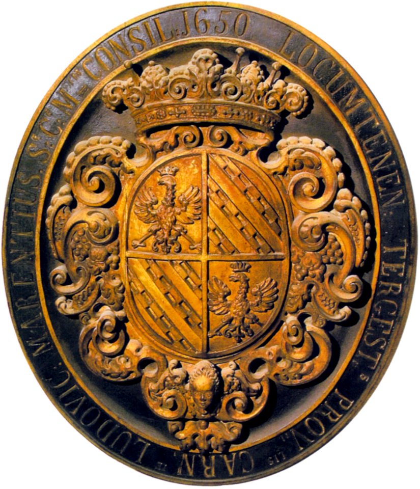 Holzwappen für Ludovico Marenzi in San Giusto