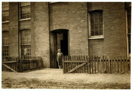 Manuel Correira, 14 Cove St., works in spinning room on top floor of the Saginaw Mill. Said, 'I only help mother.' He was apparently 13 or 14. LOC cph.3b33354