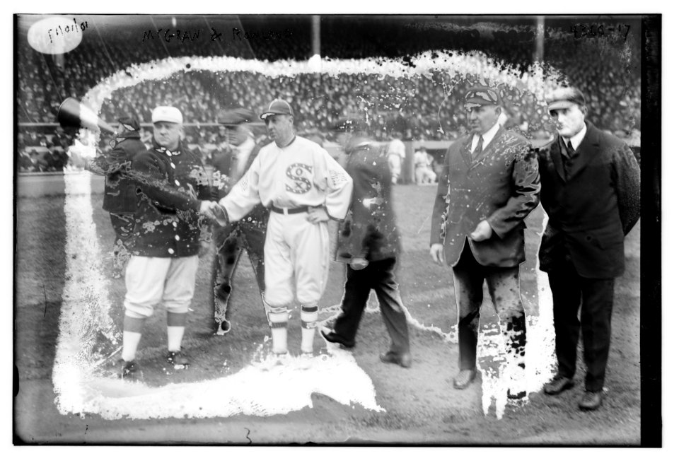 Managers John McGraw, New York NL & Clarence Pants Rowland, Chicago AL at 1917 World Series (baseball) LCCN2014705656