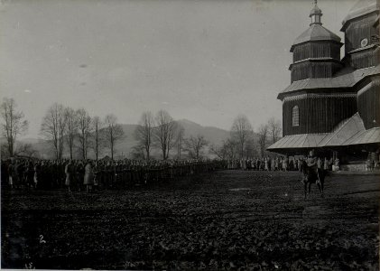 Mannschaft zur Inspizierung vor der Eidesleistung auf Kaiser Karl I., Dezember 1916 (BildID 15455436)