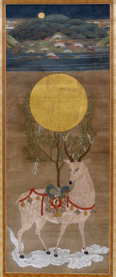Mandala of the Deer of Kasuga Shrine, Muromachi period, 1500s AD, color on silk - Tokyo National Museum - Tokyo, Japan - DSC09420