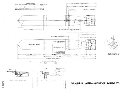 Mark 13 torpedo general arrangement Ordnance Pamphlet 629(A) US Navy July 1942 photo