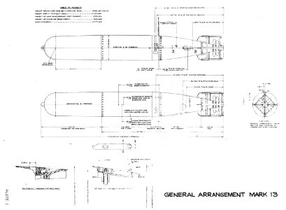 Mark 13 torpedo general arrangement Ordnance Pamphlet 629(A) US Navy July 1942