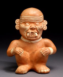 Moche - Seated Prisoner Stirrup Vessel - Walters 482840