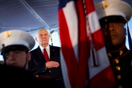 Mobile Landing Platform (MLP 2) John Glenn ceremony 140201-N-WL435-167