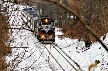 The train path railway snow photo