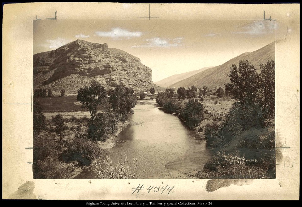 Mouth of Echo Canon U.P.Ry. Weber River, Utah.