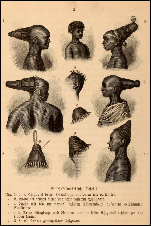 Masukulumbe hajviselet az 1880-as években I. tábla