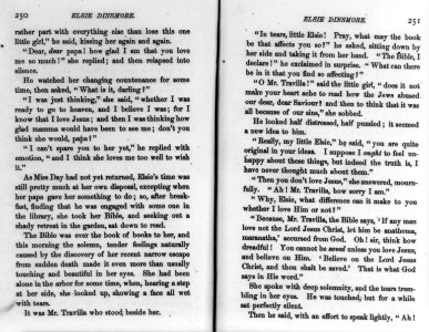 Martha Finley's, Elsie Dinsmore, pages 250 and 251 LCCN2006687220