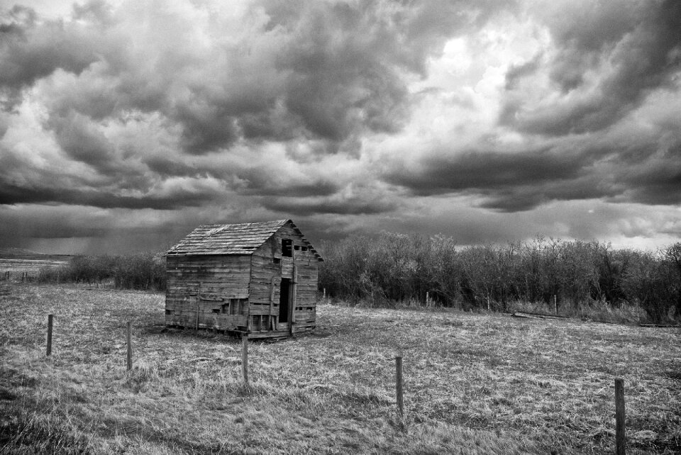 Farm building black dark photo