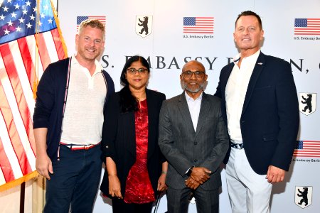 Matt Lashey, Fazeena Didi, Ahmed Latheef, and Richard Grenell, 4th of July 2019 in Berlin