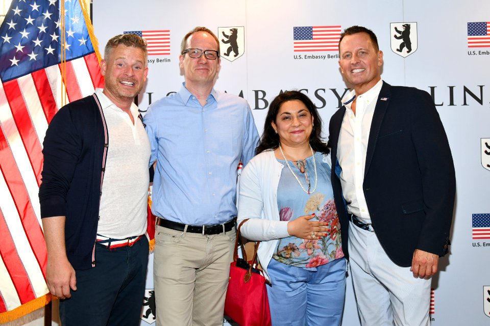 Matt Lashey, Henner Schmidt, Saba Farzan, and Richard Grenell, 4th of July 2019 in Berlin