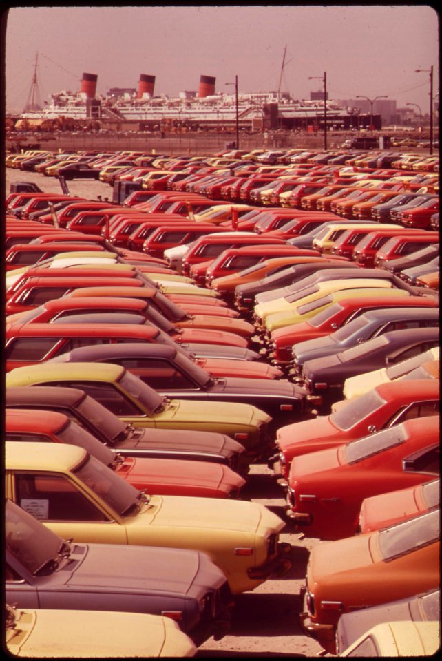 Mazdas-await-shipment-june-1972 7136217109 o