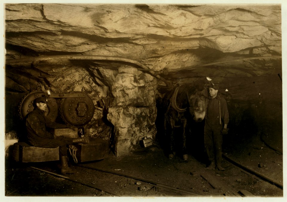 Mule power and motor power. A Young Driver, Shaft -6, Pennsylvania Coal Company. LOC nclc.05469